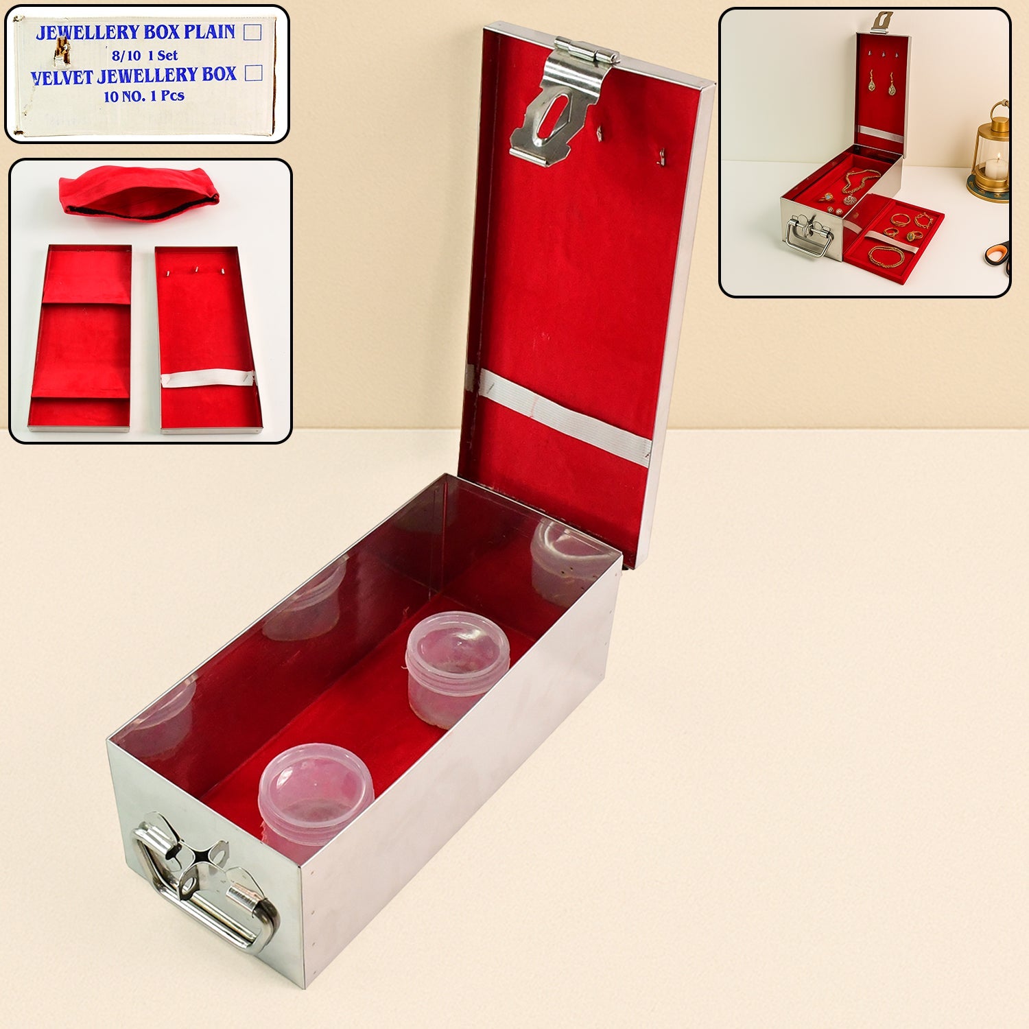 Lustro Box Stainless & Velvet Jewellery Chest Lustro Box Stainless & Velvet Jewellery Chest